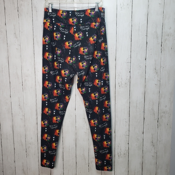 My Lola Leggings Semicolon ; You Are Enough Rainbow Size Curvy (14-20). - Picture 6 of 7